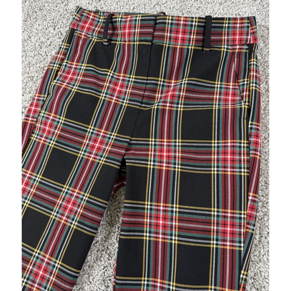 J Crew Ruby Full Length Pant Holiday Red Tartan Plaid‎ 2 Petite - Picture 3 of 8